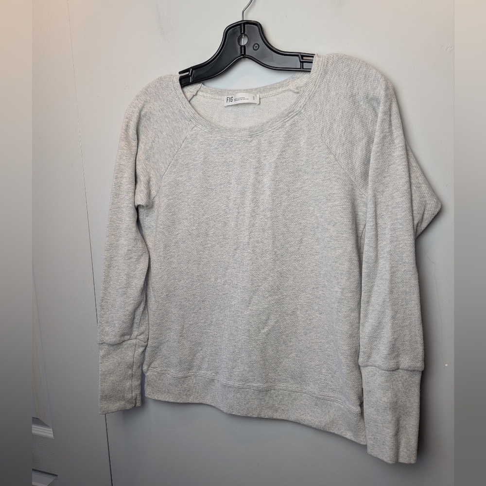 FIG Women Long Sleeve Waffle Texture Shirt Round Neck Size S Made In Canada